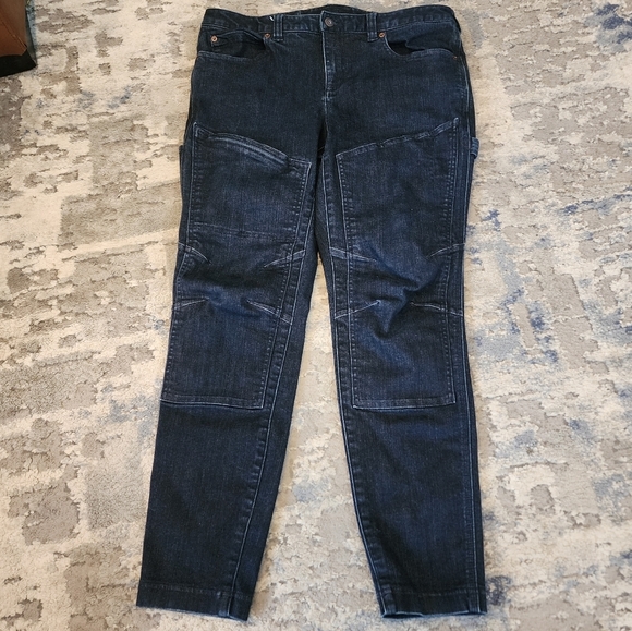 Duluth Trading Double Chapped work denim skinny leg darkwash Jeans. Size 12. - Picture 10 of 16